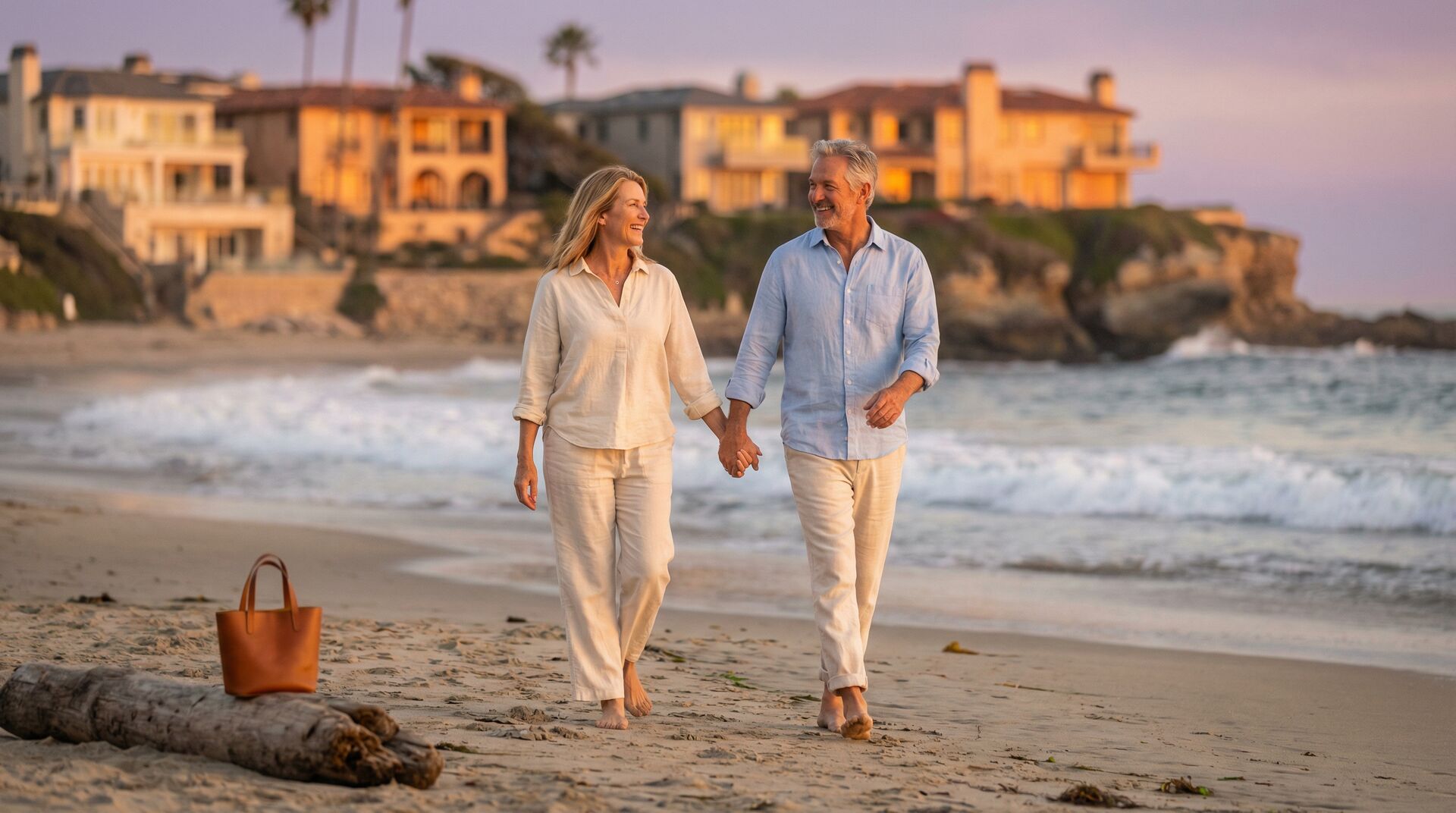 Couple enjoying retirement on beach